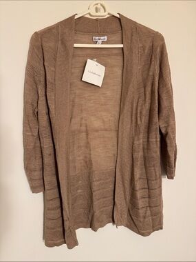 Coldwater Creek Taupe Open Draped Cardigan